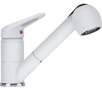 Franke Rubinetto Cucina Miscelatore Monocomando Canna Bassa in Ottone Serie Novara Plus colore Bianco Polare - 115.0470.669