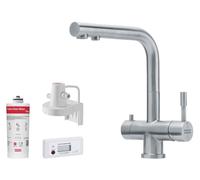 Franke Set di rubinetto per acqua potabile Clear Water L acciaio inox massiccio + filtro Clear Water