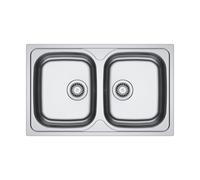Franke Lavello due vasche Spark Incasso SKX 620-80 101.0712.131 finitura inox satinato da 80x50 cm