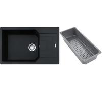 Franke Urban lavello in granito con inserto gocciolatoio 78x50 cm nero 114.0741.989