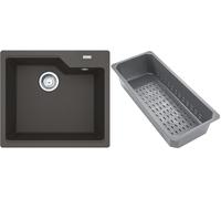 Franke Urban zlewozmywak granitowy z wkładką ociekową 56x50 cm łupkowy szary 114.0741.979