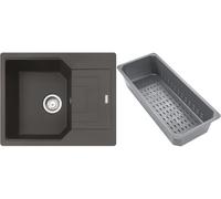 Franke Urban zlewozmywak granitowy z wkładką ociekową 62x50 cm łupkowy szary 114.0741.984