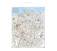 Franken KAM300 - Lavagna con carta stradale, laminata 1:750.000, 137 x 97 cm