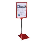 Franken PSM A4 01 - Cornice portaprezzi con base metallica, orientabile in orizzontale o verticale, formato A4, colore: Rosso