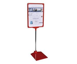 Franken PSM A4 01 - Cornice portaprezzi con base metallica, orientabile in orizzontale o verticale, formato A4, colore: Rosso