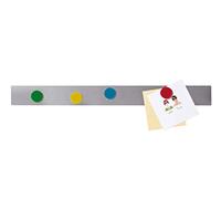 Franken ST1455 - Listello magnetico autoadesivo, 100 x 5 cm, colore: Argento, 10 Pezzi