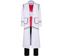 Franken Stein Costume Cosplay Maka Albarn Cosplay Outfits, Bianco Uniforme Trench Coat Giacca Linea di Sutura Modello Pantaloni Set Completo Anime Cosplay Outfit Halloween Natale Carnevale Gioco di