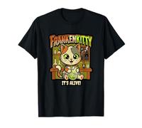 Frankenkitty Carino Halloween Cat Boo Brew Humor Maglietta