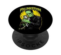 Frankenstein Cat Lover Felinestein divertente mostro di Halloween PopSockets PopGrip Adesivo
