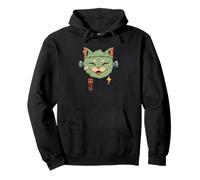 Frankenstein Meowster Cat Spooky Halloween Monster Design Felpa con Cappuccio