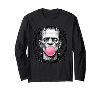 Frankenstein Mostro Bubble Gum Divertente Vintage Halloween Maglia a Manica