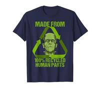 Frankenstein Realizzato con Parti umane riciclate al 100% per Halloween. Maglietta, Uomo, Navy, L