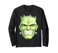 Frankenstein - Testa di Mostro Divertente per Halloween, Arte spettrale Maglia a Manica