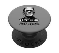 Frankenstein Testa di mostro I Love Dead, Hate Living PopSockets PopGrip Adesivo