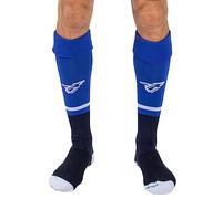 FRANKIE GARAGE FG - Calzettone da Calcio per Uomo, Ragazzo o Bambino Traspirante in Nylon, Calza Sportiva per Allenamento, Sport o Palestra Colore Azzurro-Blu Taglia 4XS/3XS
