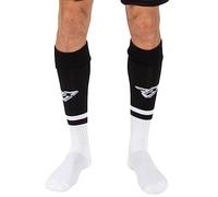 FRANKIE GARAGE FG - Calzettone da Calcio per Uomo, Ragazzo o Bambino Traspirante in Nylon, Calza Sportiva per Allenamento, Sport o Palestra Colore Nero-Bianco Taglia XS/S