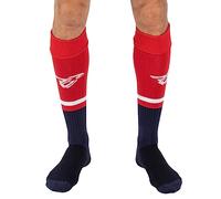 FRANKIE GARAGE FG - Calzettone da Calcio per Uomo, Ragazzo o Bambino Traspirante in Nylon, Calza Sportiva per Allenamento, Sport o Palestra Colore Rosso-Blu Taglia XL/XXL