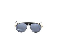 Frankie Morello Black Metallic Fiber Men Sunglasses