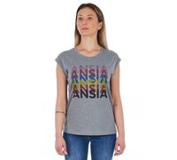 Frankie Morello Gray Cotton Women T-Shirt - S
