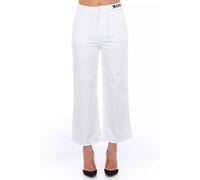 Frankie Morello White Cotton Women Cropped Trouser - IT44|L