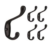 Franklin Brass B42302M-FB-C Heavy Duty Coat and Hat Hook, Flat Black, 5 Pack