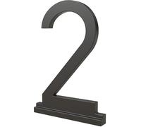 Franklin Brass Derby (1 pezzo) "2" moderno numero civico in metallo per sistema personalizzato in nero opaco | targa esterna | resistente alla ruggine