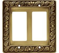 Franklin Brass Paisley Piastra a muro, mascherina per interruttore doppio decorativa, in ottone anticato, confezione da 1, 64038