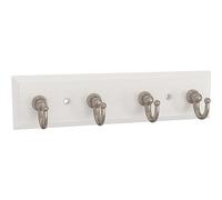 Franklin Brass Portachiavi, confezione da 2 pezzi, bianco puro, supporto da parete per piccoli oggetti, 4 ganci, per parete, corridoio, ingresso, portachiavi organizer B46711K-PMN-R2