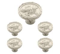 Franklin Brass Seaside Cottage Turtle (5-Pack) Cabinet Knobs Vintage White Drawer Knobs Kitchen Cabinet Knobs for Dresser Drawers Pulls and