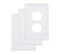 Franklin Brass W35059V-PW-C - Placca da parete classica con perline, copertura singola duplex, confezione da 3, colore: Bianco puro