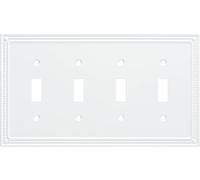 Franklin Brass W35061-PW-C - Placca da parete per interruttore doppio con perline, colore: bianco