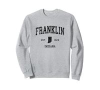 Franklin Indiana in Vintage Sports Design Stampa Nera Felpa