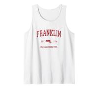 Franklin Massachusetts MA Vintage Sports Design Stampa Rossa Canotta