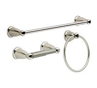 Franklin - Set di 3 accessori da bagno Kinla in ottone, Satin Nickel, 3 Piece Kit
