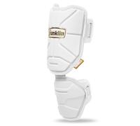 Franklin Sport Baseball Elbow Guard - PRT Series Youth Baseball + Softball Elbow Shield for Batting - Protective Elbow + Forearm Pad - Right + Left Hand Hitters - White/Gold - One Size - Youth