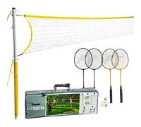 Franklin Sports 52632X, Set da Badminton per Cortile e Spiaggia, con Rete, Racchette e Birdie, Portatile, per 4 Giocatori, Famiglia Unisex-Adult, Giallo, Taglia Unica