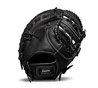 Franklin Sports CTZ5000 - Guanto da baseball da uomo, per adulti e ragazzi, in pelle bovina nera, 31,8 cm, con doppia barra per giocatori di prima base
