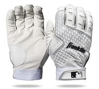 Franklin Sports MLB 2nd Skinz - Paio di guanti da battuta in pelle per baseball e softball, per ragazzi, bianco, XXS