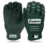 Franklin Sports MLB - Guanti da battuta CFX Pro per adulti + giovani, coppia di guanti da baseball e softball, in pelle di alta qualità, colore verde foresta, taglia M
