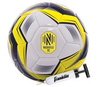 Franklin Sports MLS Nashville FC Football ufficiale taglia 5, custodia morbida resistente all'abrasione, dimensioni e peso ufficiali, pompa ad aria inclusa