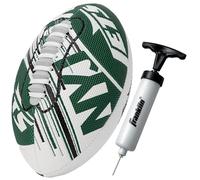 Franklin Sports Pallone da calcio NFL New York Jets - Pallone da calcio giovanile 21,6 cm - SPACELACE Easy Grip Texture- perfetto per i bambini