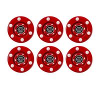 Franklin Sports PRO Commander Roller Hockey, Dischi Strada Unisex-Adolescente, Rosso, 6 Pucks