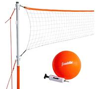 Franklin Sports Set da pallavolo, include 1 rete con paletti, palla e pompa con ago, avviatore, arancione