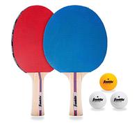 Franklin Sports Set da Ping Pong con Racchette e Palle, per 2 Giocatori, Kit con (2) Racchette e (3) Palle, Rosso e Blu
