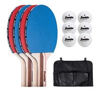 Franklin Sports 57304, Set di Racchetta e Palla da Ping Pong per 4 Giocatori Unisex-Adult, Blu/Rosso, Taglia Unica