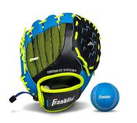 Franklin Sports Tebull, Guanto Da Baseball Per Mancini E Destrorsi, In Finta Pelle, Guanto Da Baseball Da 22 Cm, Pronto Per Giocare, Colore: Blu