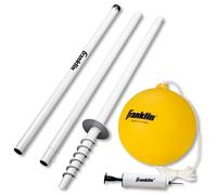 Franklin Sports Tetherball - Set Completo da Gioco Tetherball con Asta da 8 ', Corda + Palla Inclusa, Kit Portatile in Acciaio da Cortile + Kit da Spiaggia con Borsa per Il Trasporto, Colore: Bianco