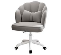 Frankls Sedia da toeletta in Velluto, Girevole a 360 ° Sedia estetica da scrivania per Trucco, Poltrona Conchiglia - Sedia Make up, per Il Soggiorno, La Camera da Letto (Grey)
