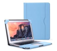 Frankmate Compatibile con MacBook Air Case 13 pollici, custodia per MacBook in pelle PU adatta per modello M1 A2337 A2179 A1932 2018-2021, con tasca per prese d'aria con cavalletto e portapenne