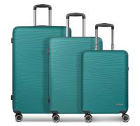 Franky Dallas 3.0 Set di valigie a 4 ruote 3 pezzi con pieghe elastiche ottanio